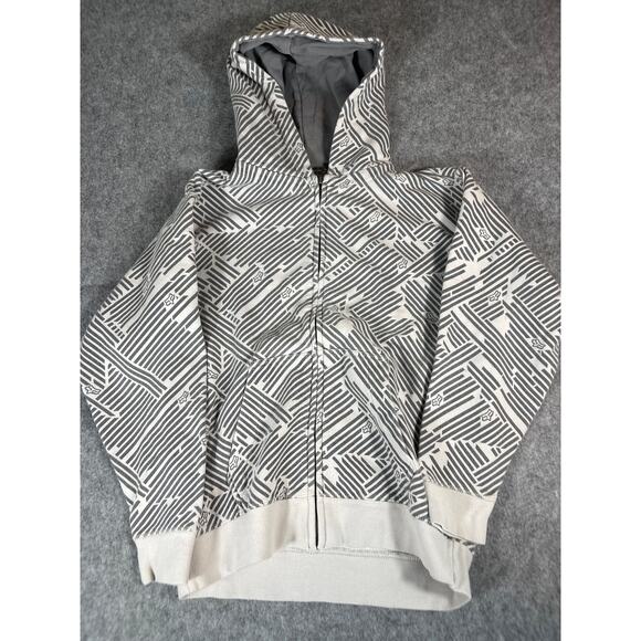 Fox Racing Full Zip Hoodie Mens Large Geometric Skate Motocross Streetwear Y2K - Picture 1 of 5